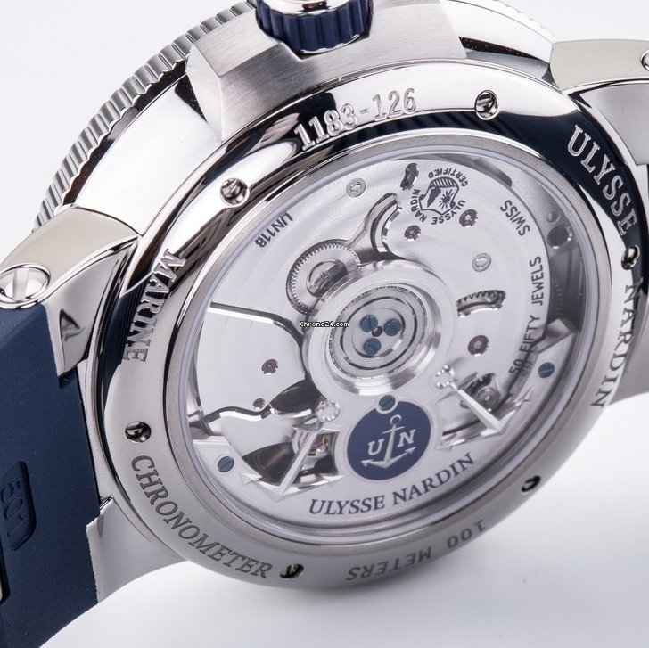 IMG_9081 Ulysse Nardin Marine Chronometer Manufacture Mens watch Unisex Automatic Steel 1183-126-3 60 Replica 7