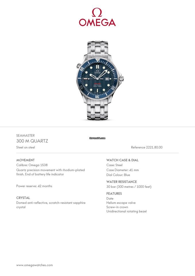 IMG_9081 Omega Seamaster Mens watch Unisex Quartz Steel 2221.80 Replica 7