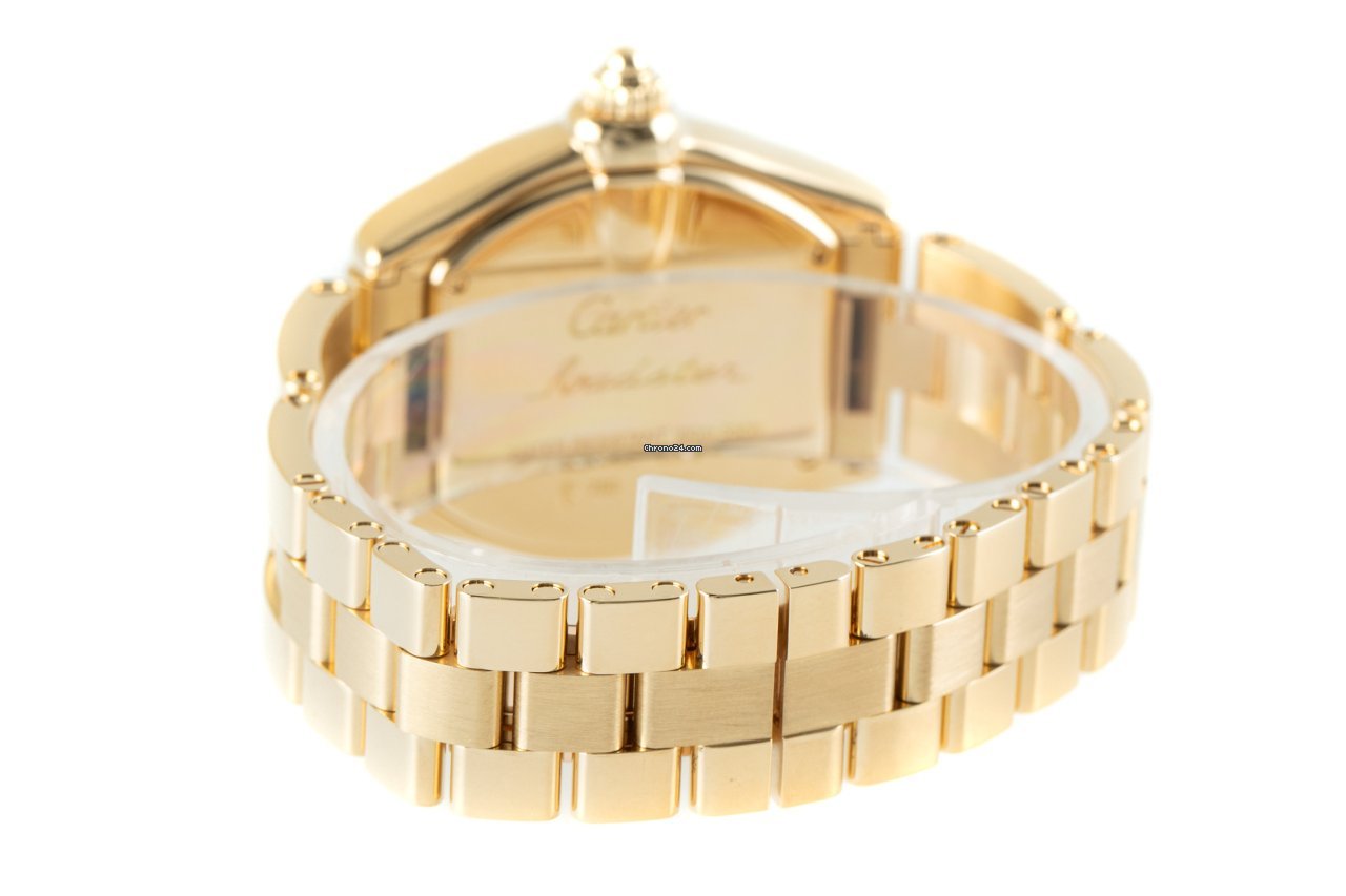 IMG_9081 Cartier Roadster Mens watch Unisex Quartz Yellow gold W62018V1 Replica 7