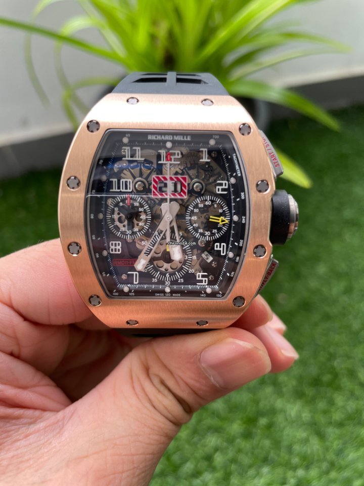 IMG_9081 Richard Mille RM 011 Mens watch Unisex Automatic Rose gold RM011 AJ RG Replica 7