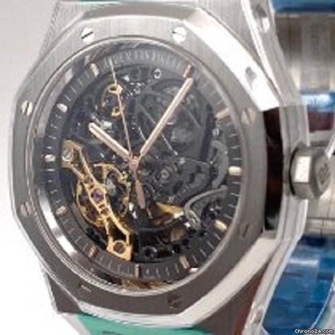 IMG_9081 Audemars Piguet Royal Oak Double Balance Wheel Openworked Mens watch Unisex Automatic Steel 15407ST.OO.1220ST.01 Replica 7