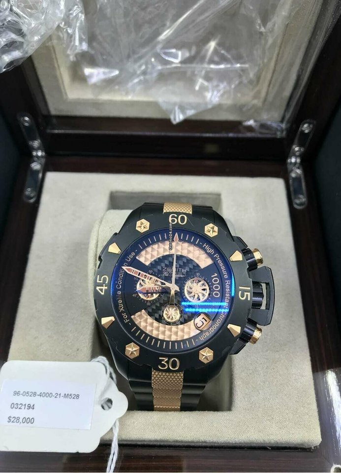 IMG_9081 Zenith Defy Mens watch Unisex Automatic Gold Steel 96-0528-4000-21-M528 Replica 7