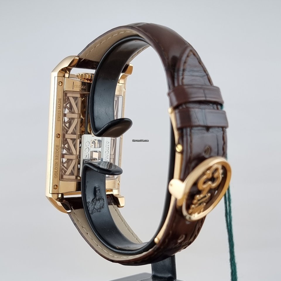 Corum Golden Bridge Mens watch Unisex Automatic Rose gold B313 03296 Replica 7