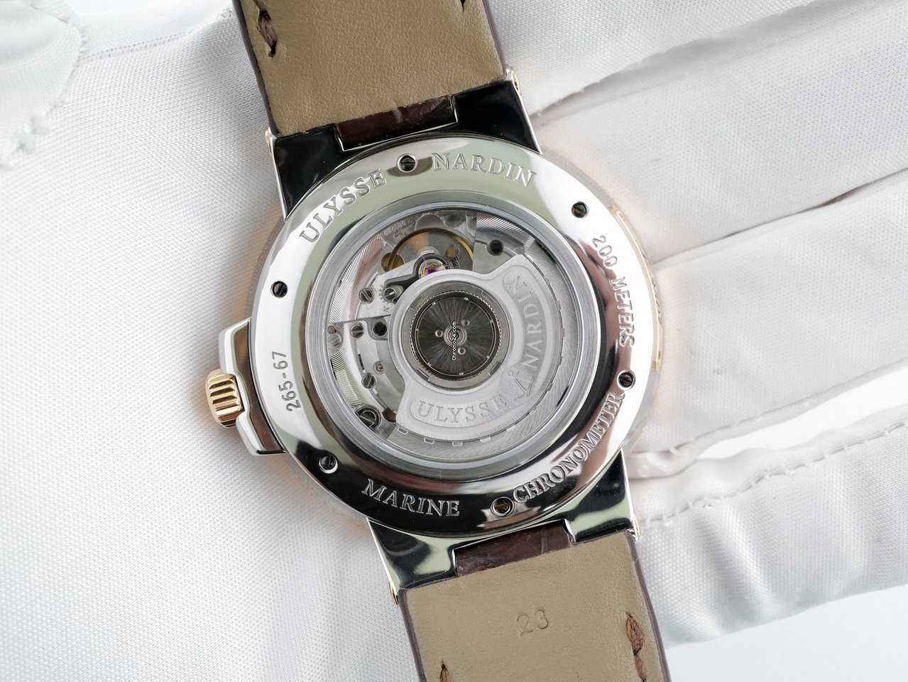 IMG_9081 Ulysse Nardin Marine Chronometer 43mm Mens watch Unisex Automatic Gold Steel 265-67 45 Replica 7