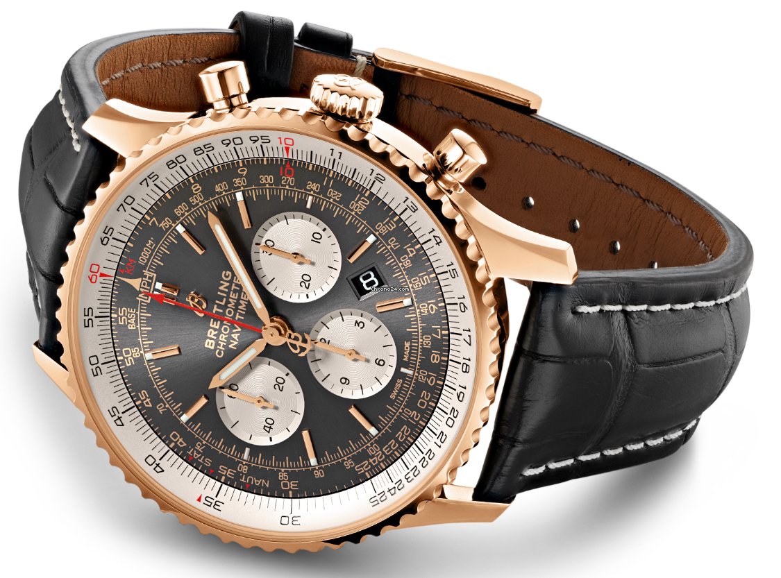 IMG_9081 Breitling Navitimer 01 (46 MM) Mens watch Unisex Automatic Rose gold RB0127121F1P1 Replica 7