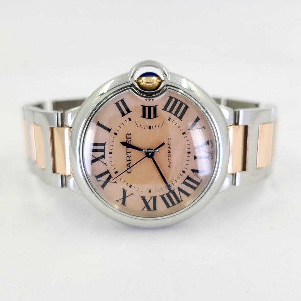 IMG_9081 Cartier Ballon Bleu 36mm Mens watch Unisex Automatic Gold Steel 3284 Replica 7