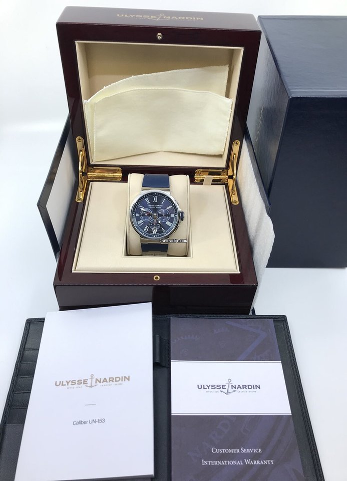 IMG_9081 Ulysse Nardin Marine Chronograph Mens watch Unisex Automatic Steel 1533-150-3 43 Replica 7