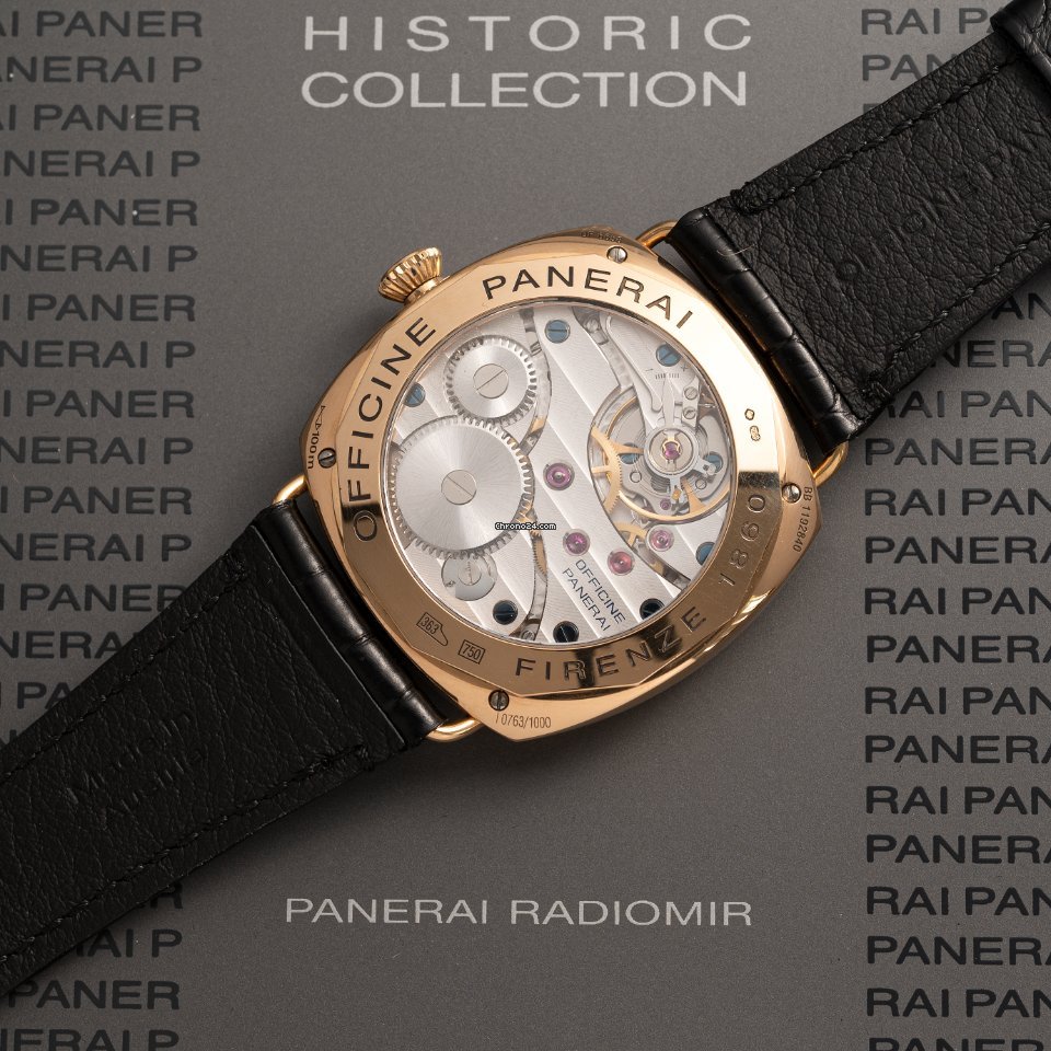 IMG_9081 Panerai Radiomir Mens watch Unisex Manual winding Rose gold PAM 00231 Replica 7