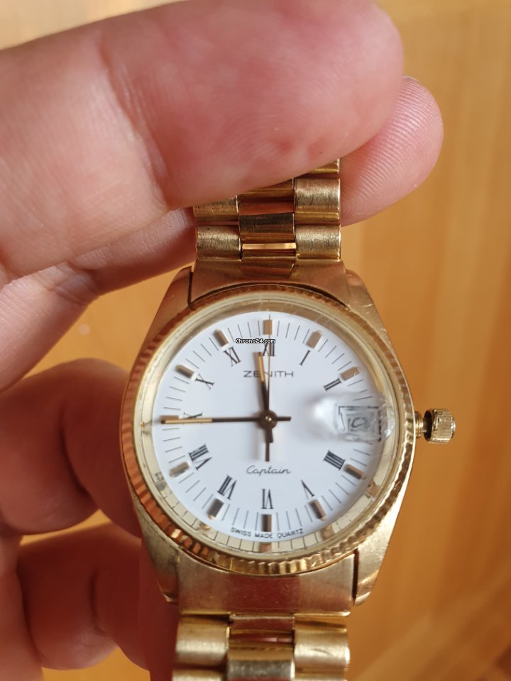 IMG_9081 Zenith Captain Mens watch Unisex Quartz Yellow gold 116-2 Replica 7