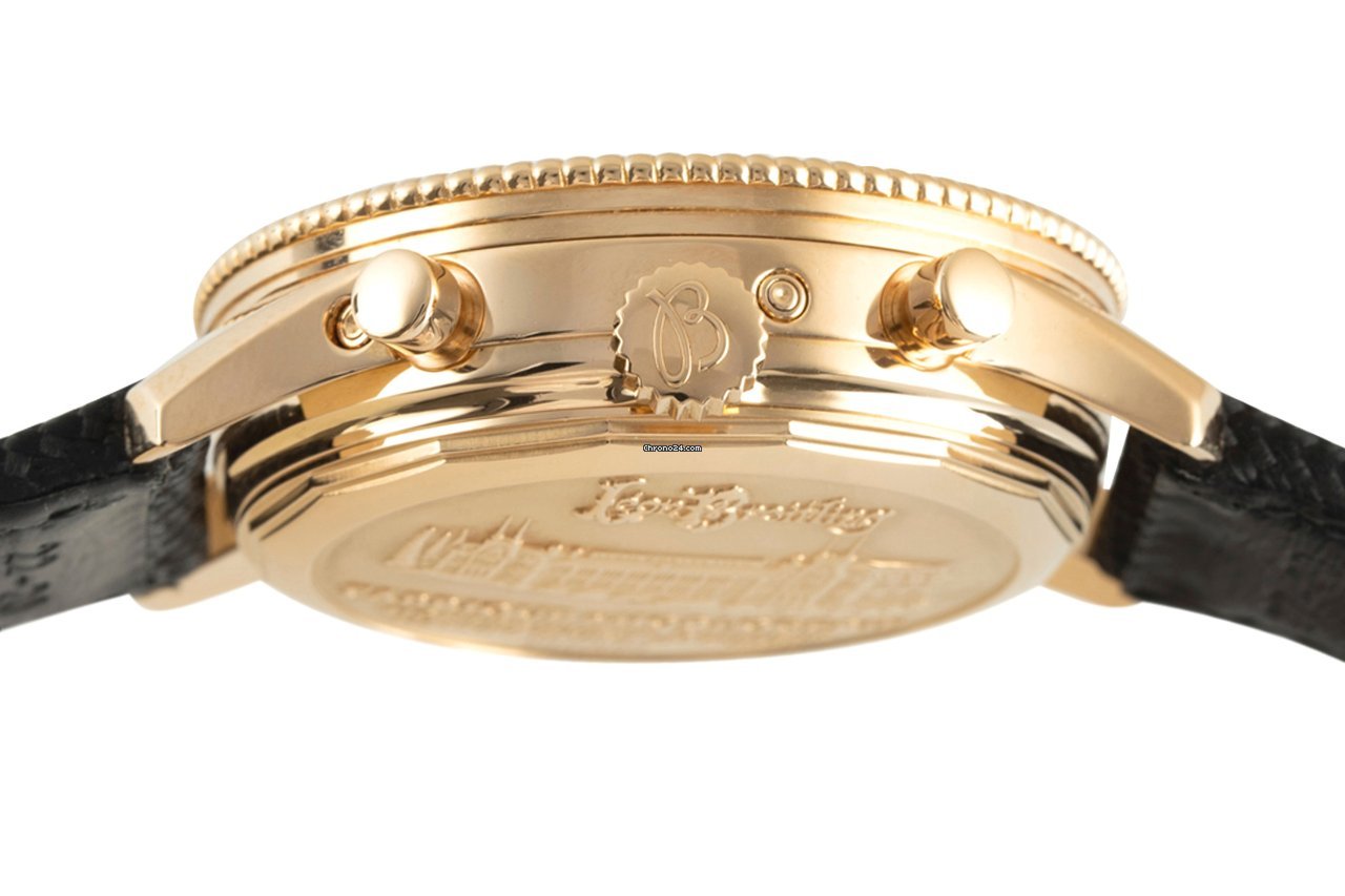 IMG_9081 Breitling Montbrillant Olympus Mens watch Unisex Automatic Yellow gold H19350 Replica 7