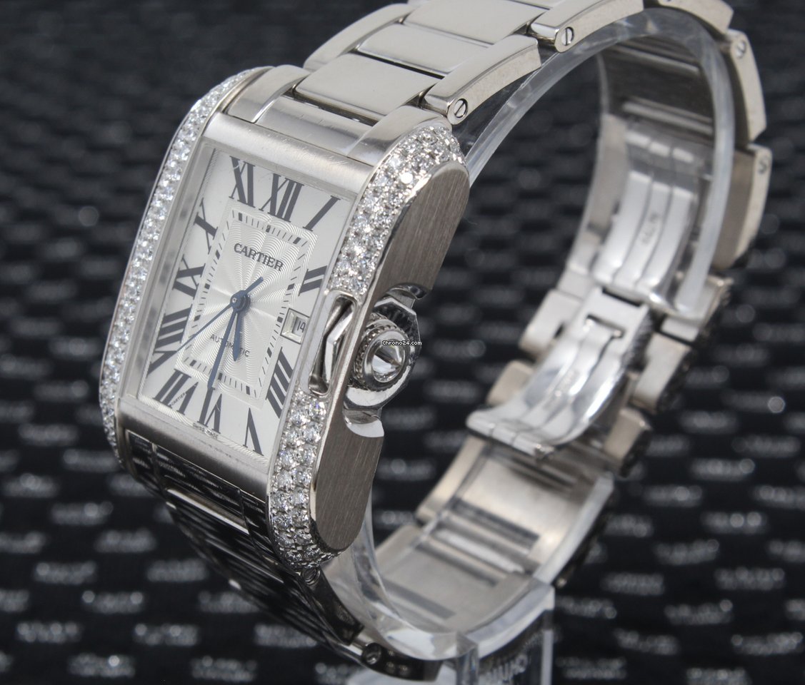 IMG_9081 Cartier Tank Anglaise Mens watch Unisex Automatic White gold WT100009 Replica 7