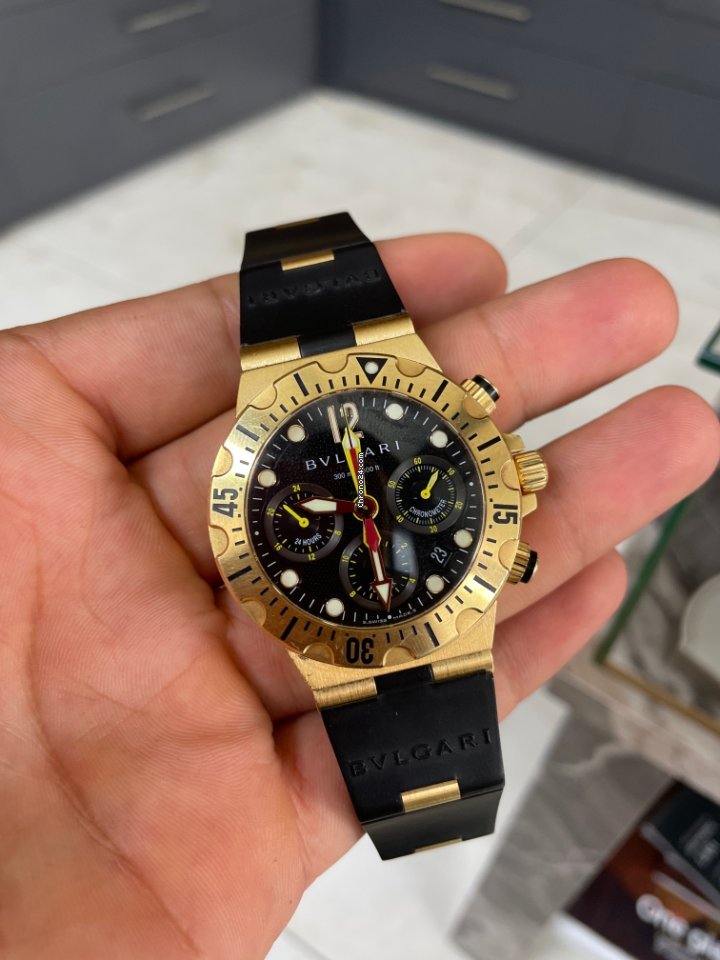 IMG_9081 Bulgari Diagono Mens watch Unisex Automatic Yellow gold SC 40 G Replica 7