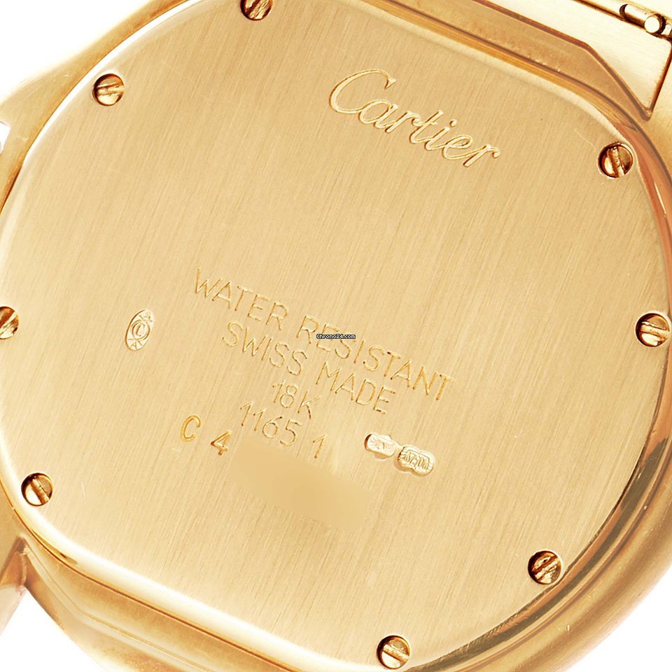 IMG_9081 Cartier Cougar Mens watch Unisex Quartz Yellow gold 11651 Replica 7
