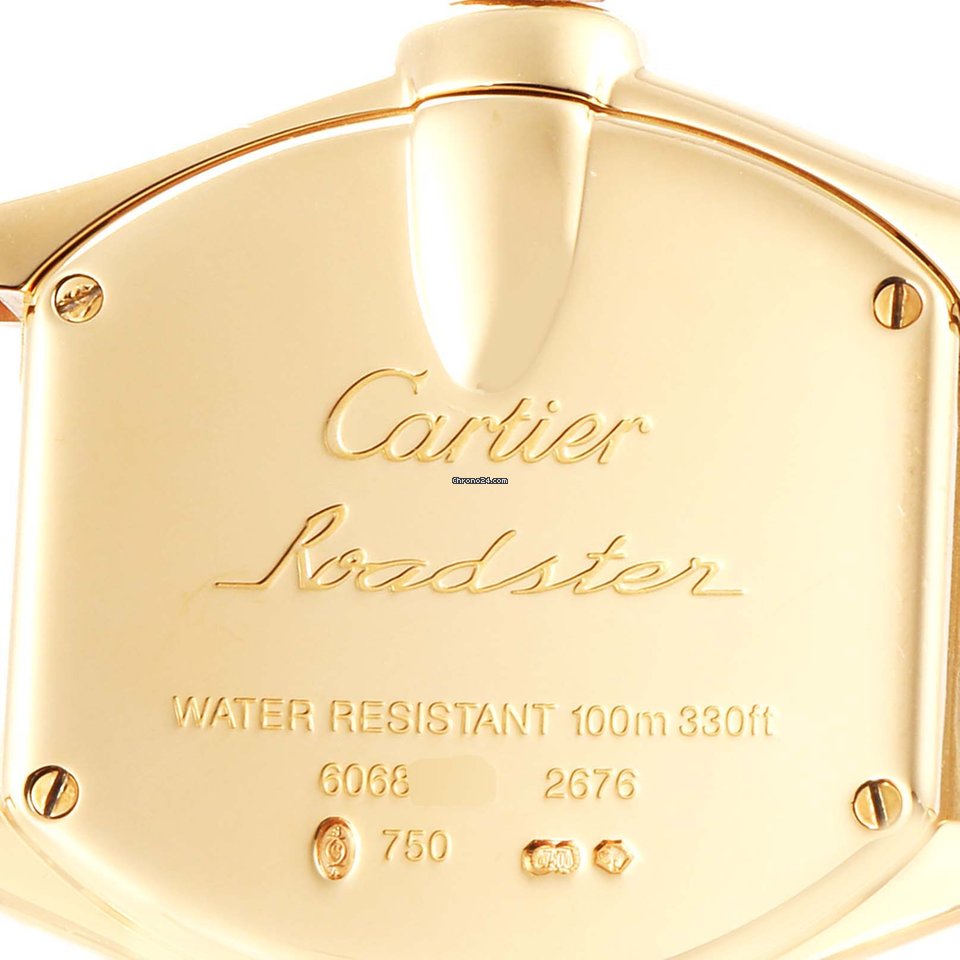 IMG_9081 Cartier Roadster Womens watch Quartz Yellow gold W62018Y5 Replica 7