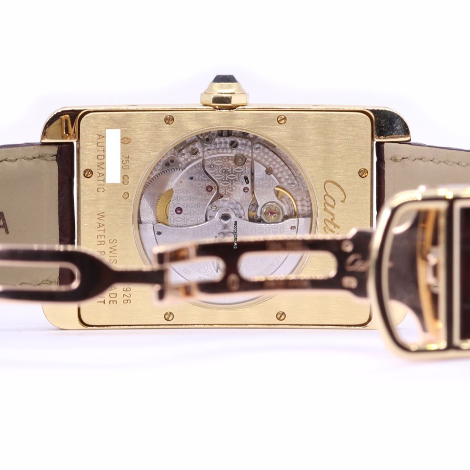 IMG_9081 Cartier Tank Americaine Mens watch Unisex Automatic Yellow gold 2926 Replica 7