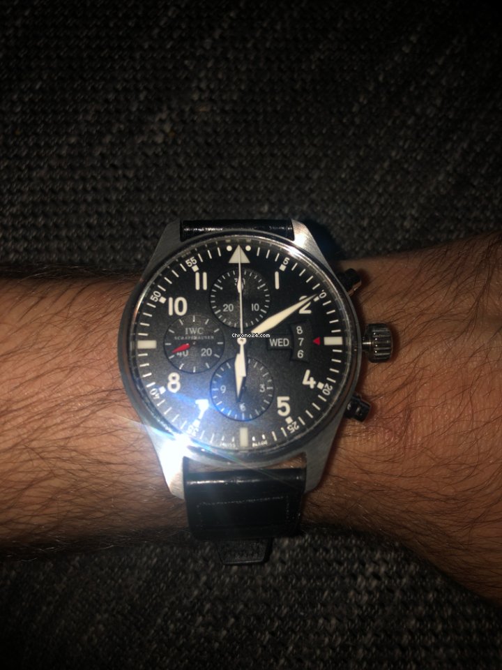 IMG_9081 IWC Pilot Chronograph Mens watch Unisex Automatic Steel IW3777 Replica 7