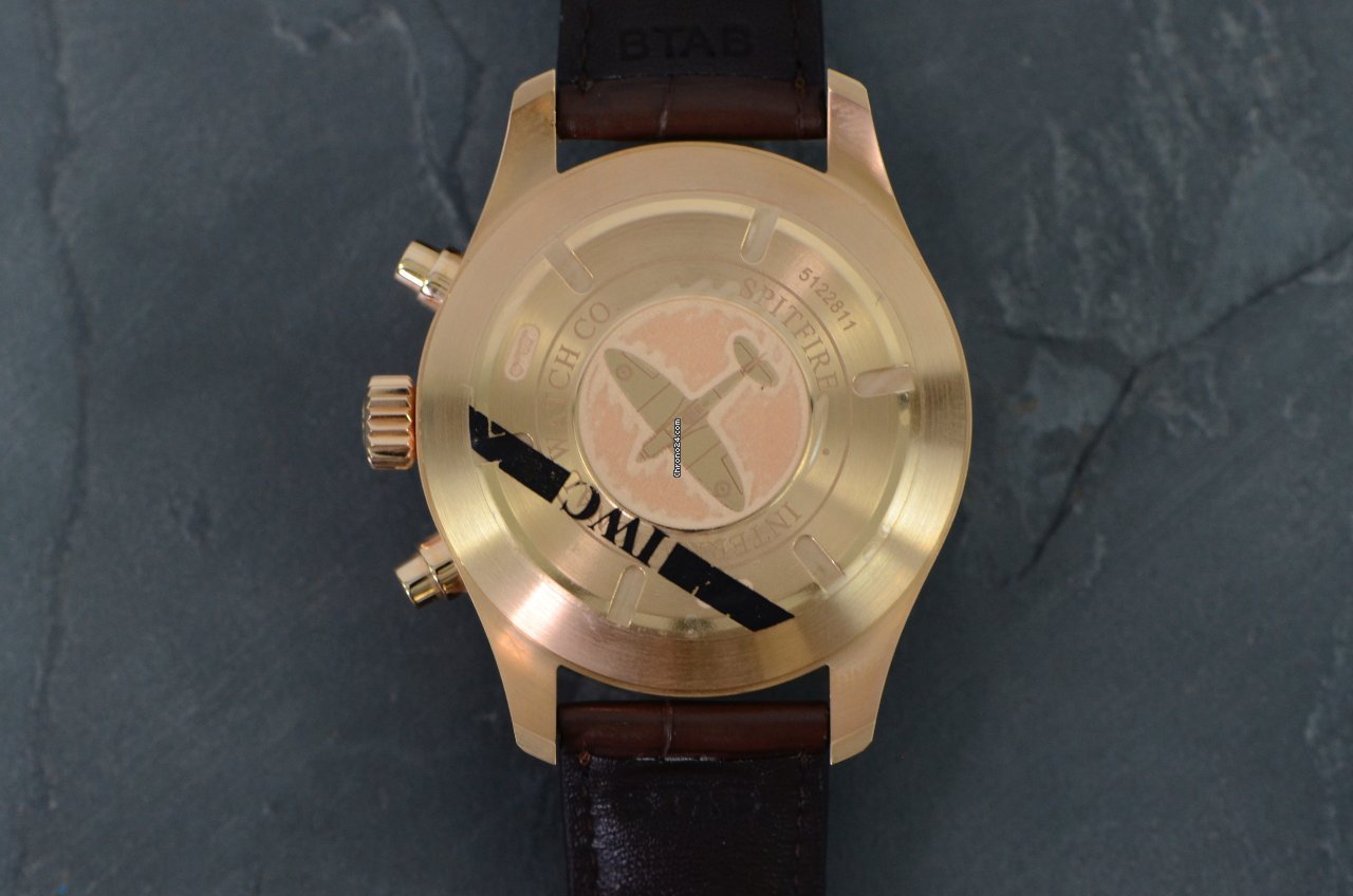 IMG_9081 IWC Pilot Spitfire Chronograph Mens watch Unisex Automatic Red gold IW387803 Replica 7