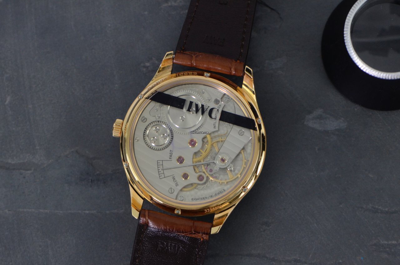 IWC Portuguese Hand-Wound Mens watch Unisex Manual winding Rose gold IW544503 Replica 7