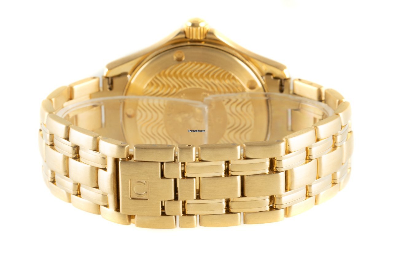 IMG_9081 Omega Seamaster Mens watch Unisex Quartz Yellow gold 196.1501 Replica 7