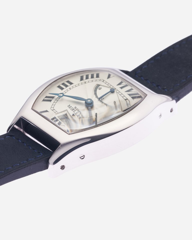 IMG_9081 Cartier Tortue Mens watch Unisex Manual winding White gold 2688G Replica 7