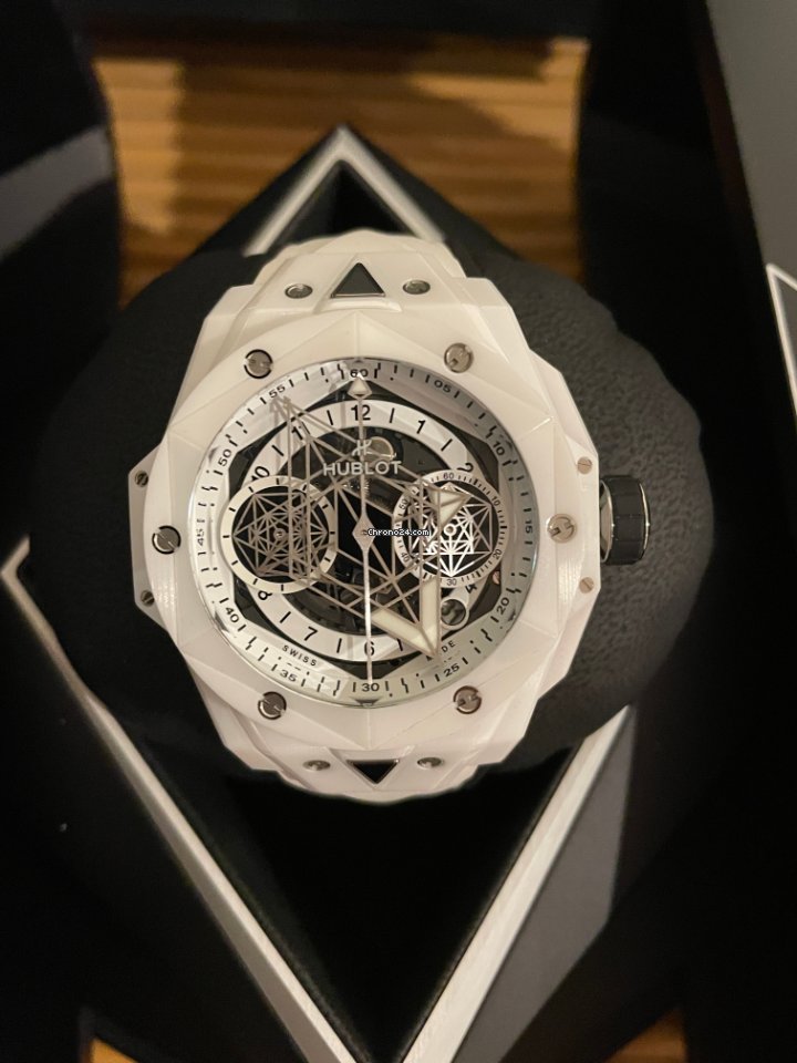 IMG_9081 Hublot Big Bang Sang Bleu Mens watch Unisex Automatic Ceramic 418.HX.2001.RX.MXM21 Replica 7