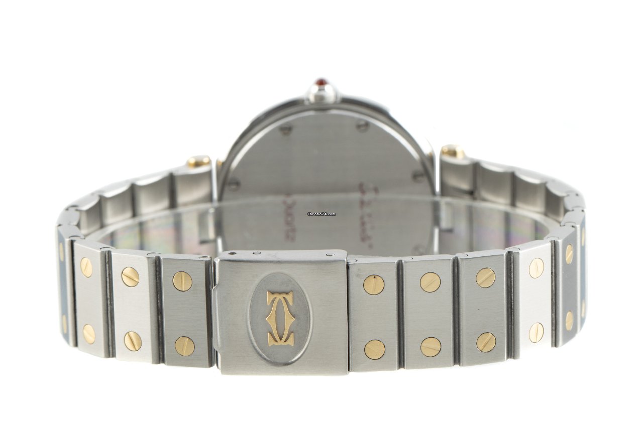 IMG_9081 Cartier Santos Womens watch Quartz Gold Steel 8191 Replica 7