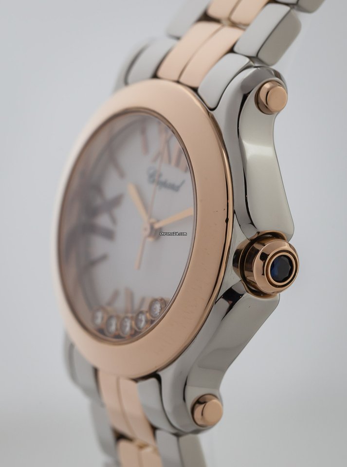 IMG_9081 Chopard Happy Sport Womens watch Quartz Gold Steel 278509-6003 Replica 7