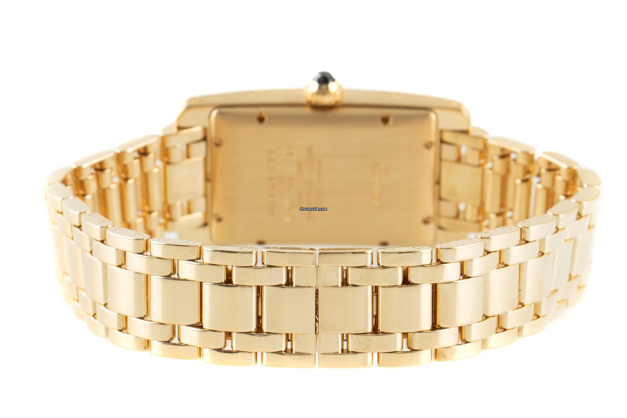 IMG_9081 Cartier Tank Americaine Mens watch Unisex Automatic Yellow gold 1725 Replica 7