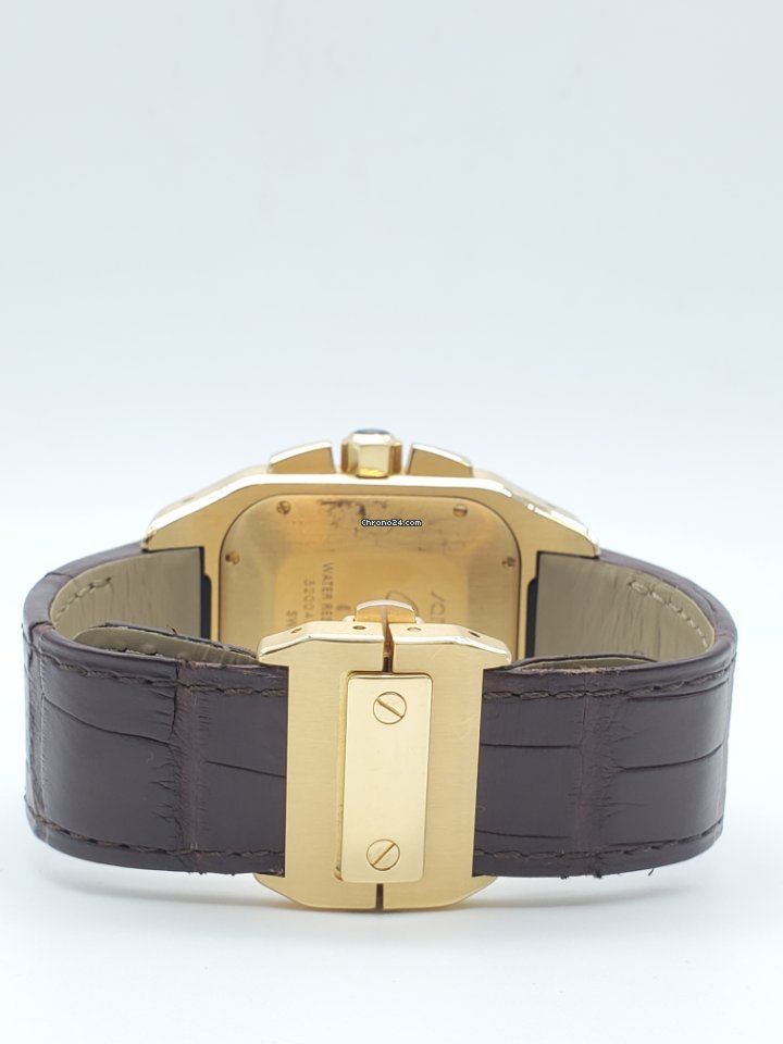IMG_9081 Cartier Santos 100 Mens watch Unisex Automatic Rose gold W20131Y1 Replica 7