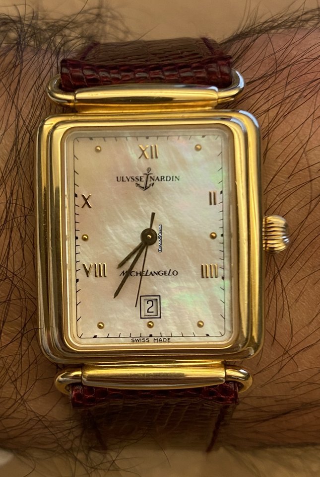 IMG_9081 Ulysse Nardin Michelangelo Mens watch Unisex Automatic Yellow gold 181-42 Replica 7
