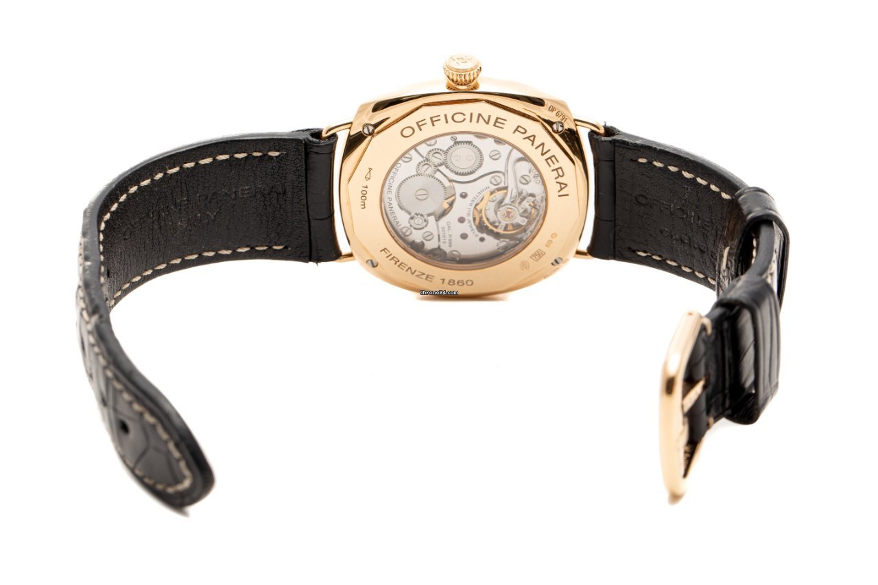 IMG_9081 Panerai Radiomir Mens watch Unisex Manual winding Rose gold PAM 00336 Replica 7