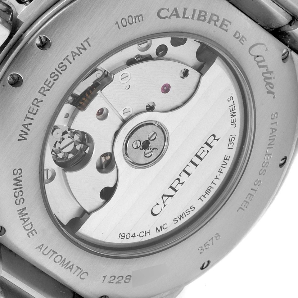 IMG_9081 Cartier Calibre de Cartier Chronograph Mens watch Unisex Automatic Steel W7100061 Replica 7