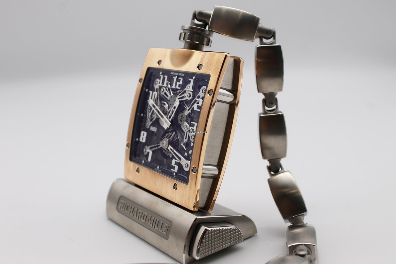 Richard Mille Mens watch Unisex Manual winding Rose gold RM 020 Replica 7