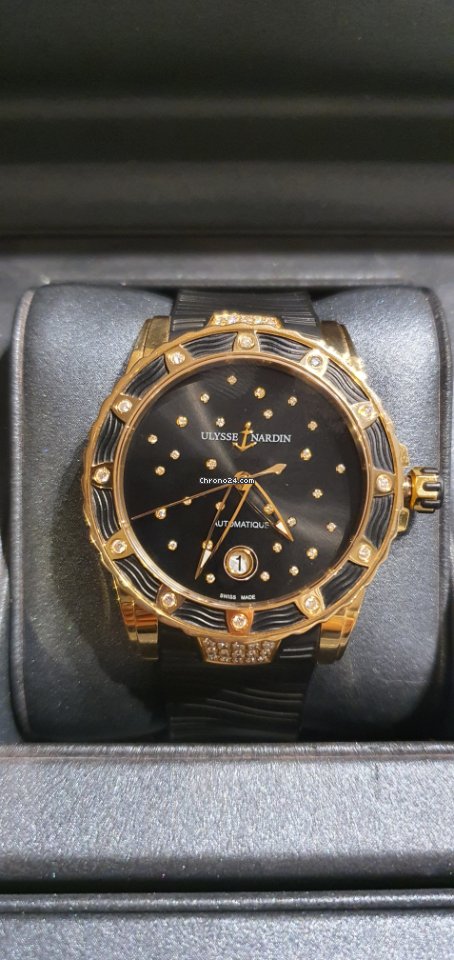 IMG_9081 Ulysse Nardin Lady Diver Starry Night Mens watch Unisex Automatic Rose gold 8156-180 Replica 7