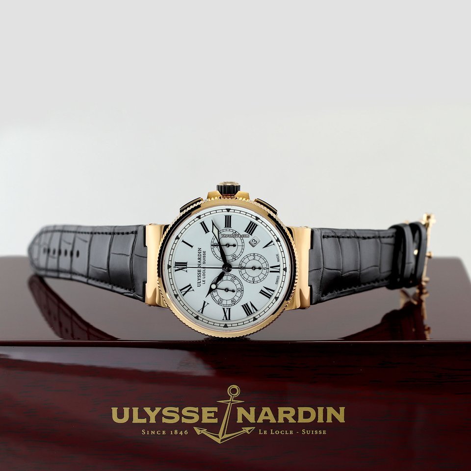 Ulysse Nardin Marine Chronograph Mens watch Unisex Automatic Rose gold 1506-150 LE Replica 7