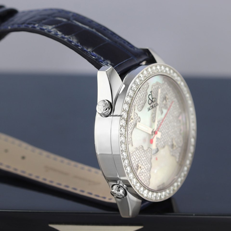 Jacob & Co. Five Time Zone Womens watch Quartz Steel JC-47WW 3.25ct bezel Replica 7