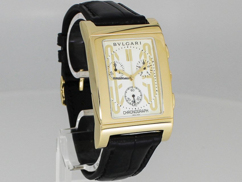 IMG_9081 Bulgari Rettangolo Mens watch Unisex Quartz Yellow gold RTC49G Replica 7