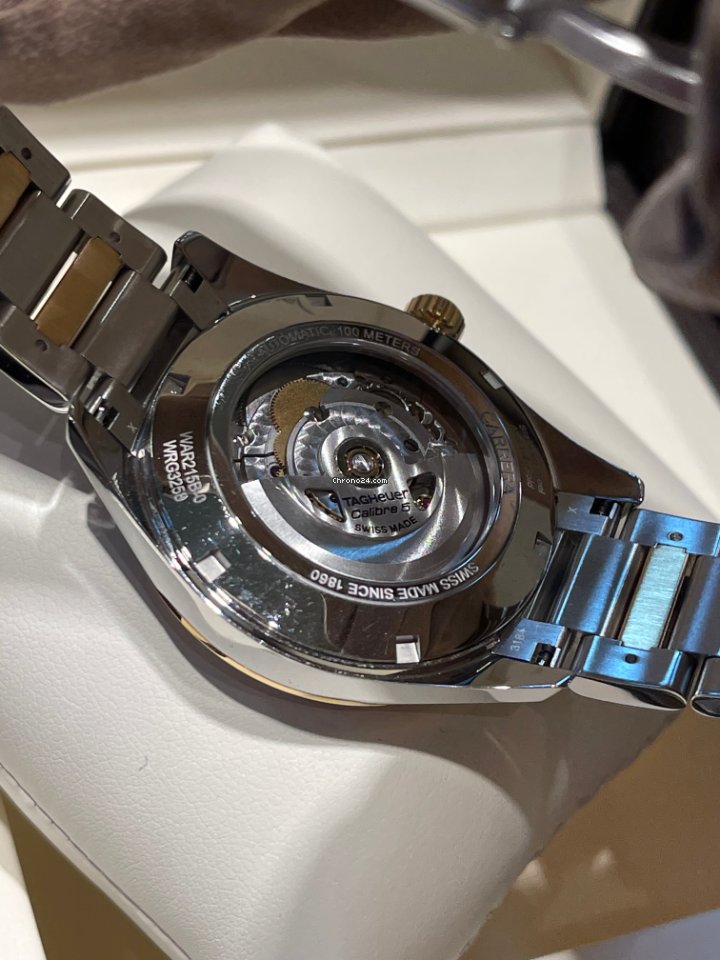 IMG_9081 TAG Heuer Carrera Calibre 5 Mens watch Unisex Automatic Gold Steel WAR215B.BD0783 Replica 7