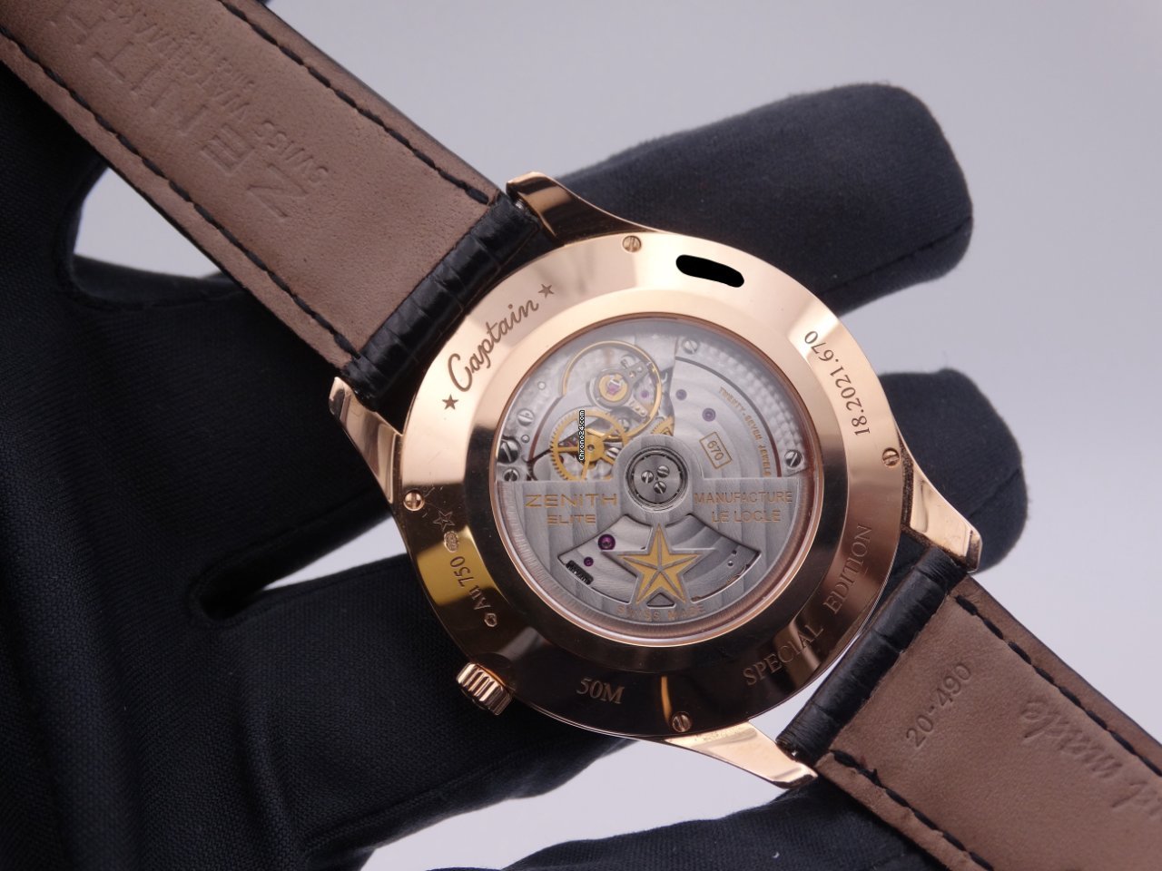 IMG_9081 Zenith Captain Central Second Mens watch Unisex Automatic Rose gold 18.2021.670 38.C498 Replica 7
