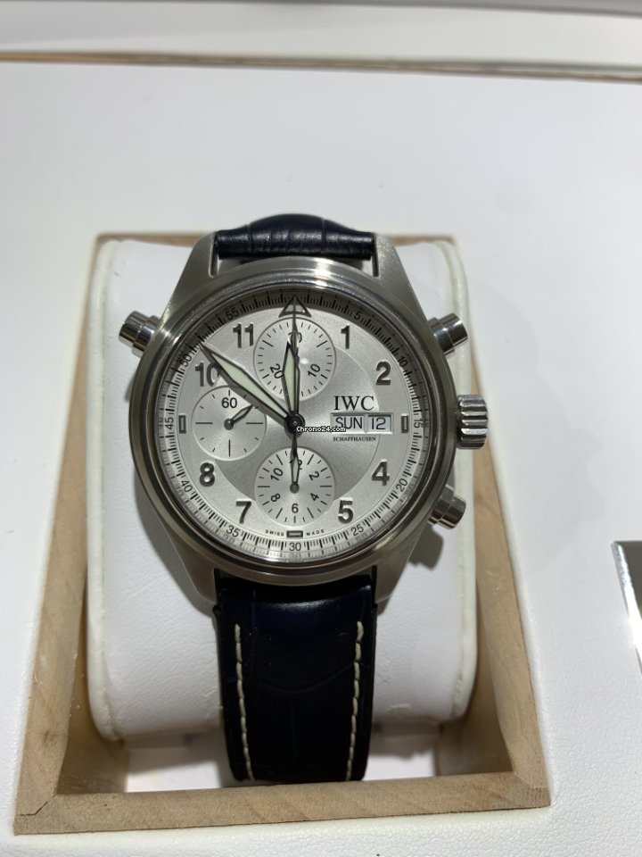 IMG_9081 IWC Pilot Double Chronograph Mens watch Unisex Automatic Steel IW371343 Replica 7