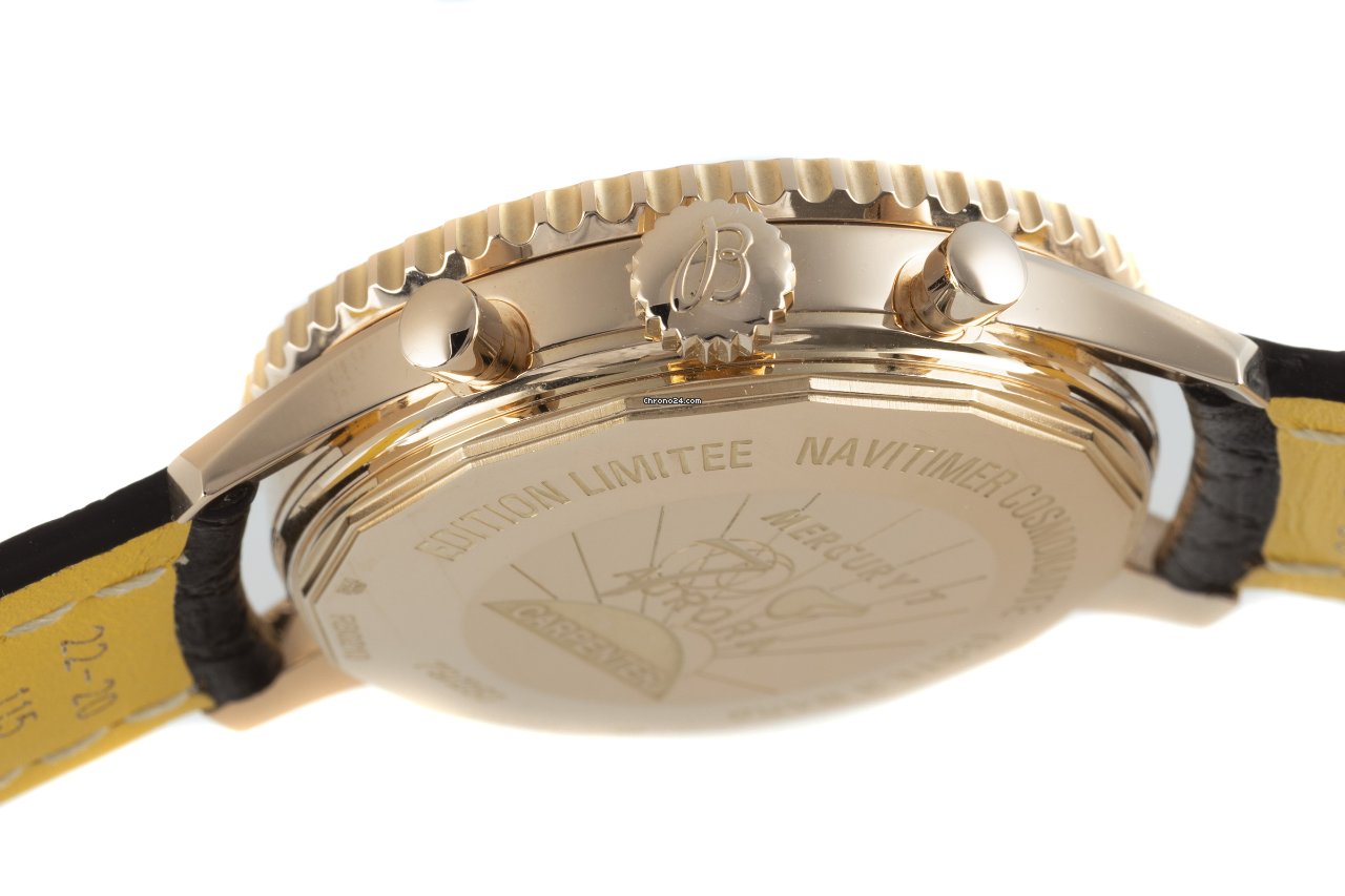 Breitling Navitimer Cosmonaute Mens watch Unisex Manual winding Red gold RB0210 Replica 7