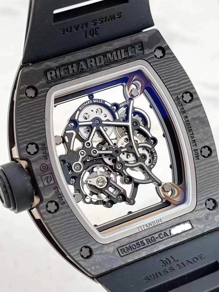 Richard Mille RM 055 Mens watch Unisex Automatic Carbon RM 055 Bubba Watson Ntpt Dark Legend Replica 7