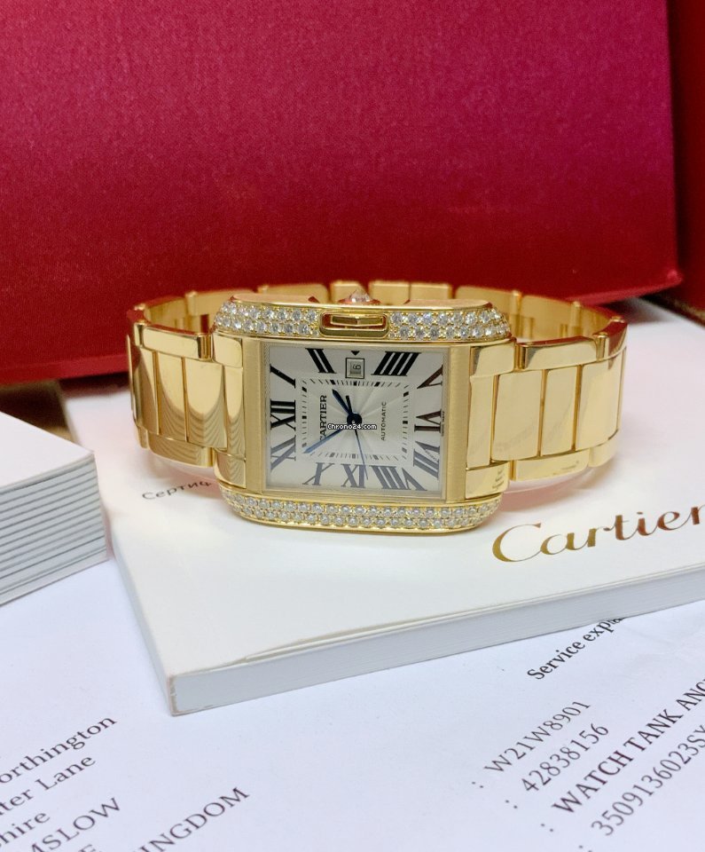 Cartier Tank Anglaise Womens watch Automatic Yellow gold wt100006 Replica 7