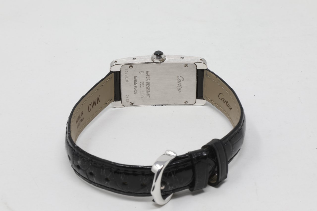 IMG_9081 Cartier Tank Americaine Womens watch Quartz White gold 2489 Replica 7