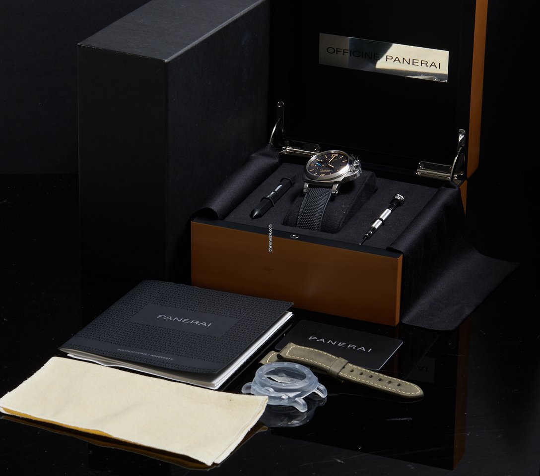 IMG_9081 Panerai Luminor 1950 3 Days GMT Automatic Mens watch Unisex Automatic Steel PAM 01535 Replica 7