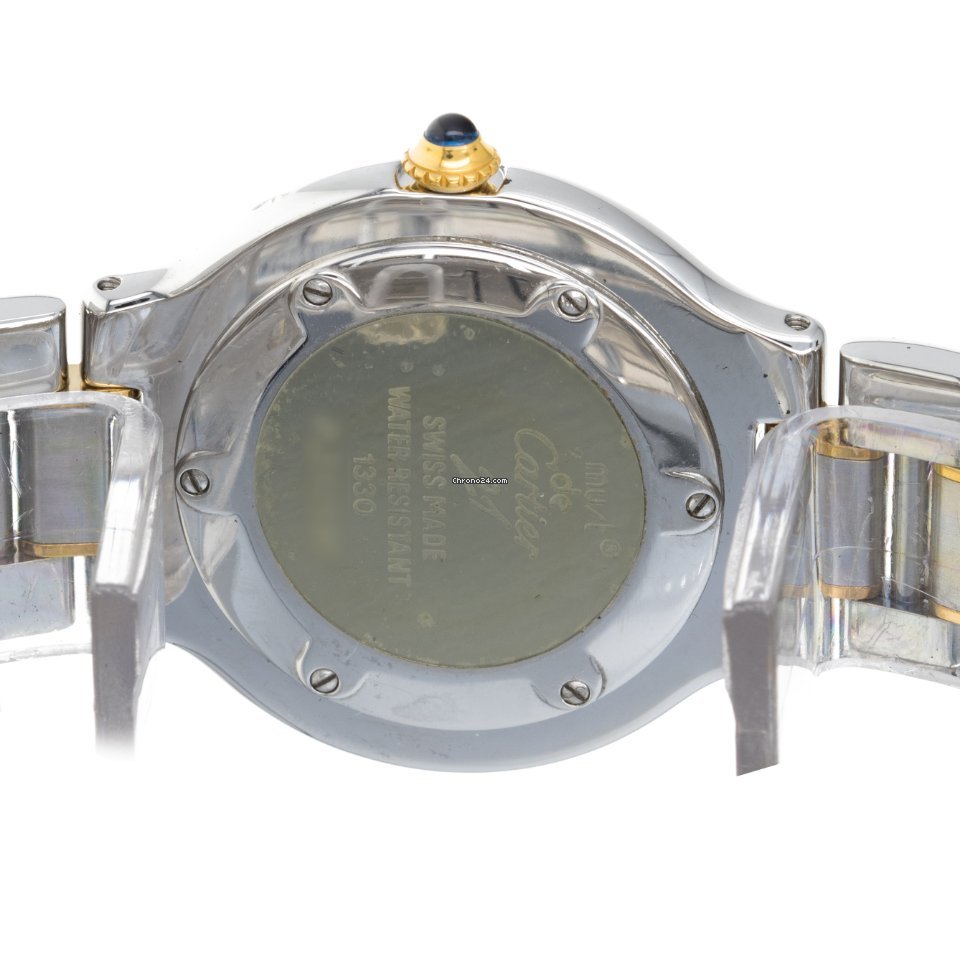 IMG_9081 Cartier 21 Must de Cartier Womens watch Quartz Gold Steel W10072R6 1330 Replica 7