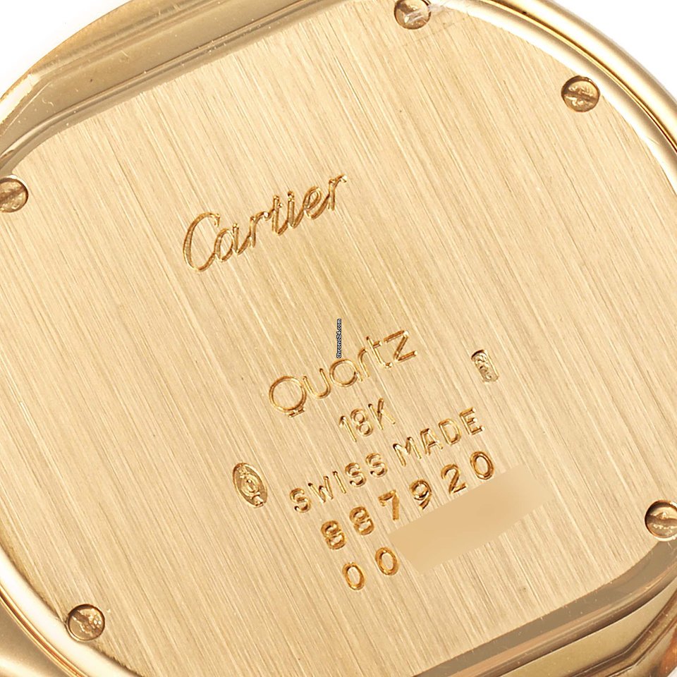 IMG_9081 Cartier Cougar Mens watch Unisex Quartz Yellow gold 887904 Replica 7