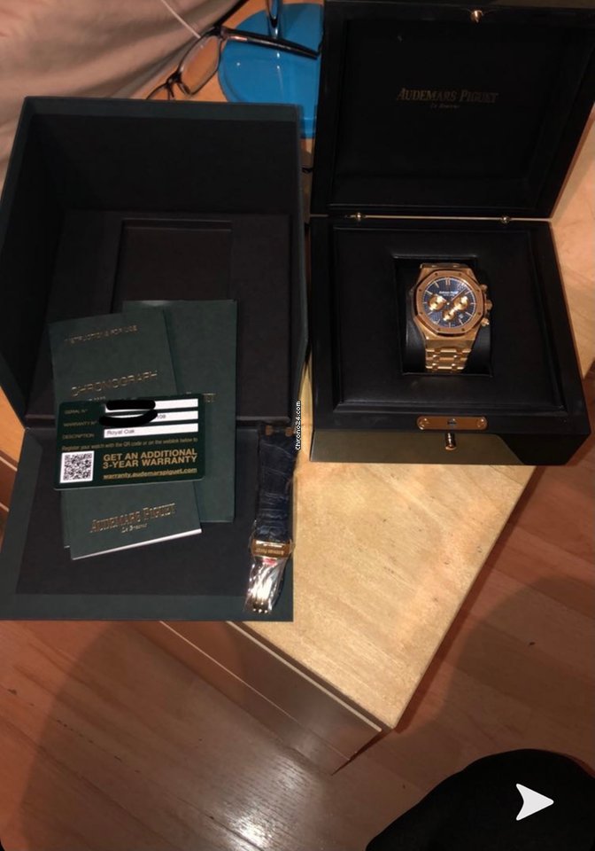 Audemars Piguet Royal Oak Chronograph Mens watch Unisex Automatic Yellow gold 26331BA.OO.1220BA01 Replica 7