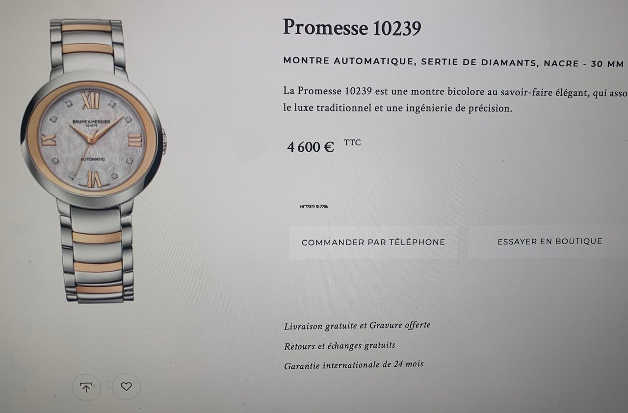 Baume & Mercier Promesse Womens watch Automatic Gold Steel M0A10239 Replica 7