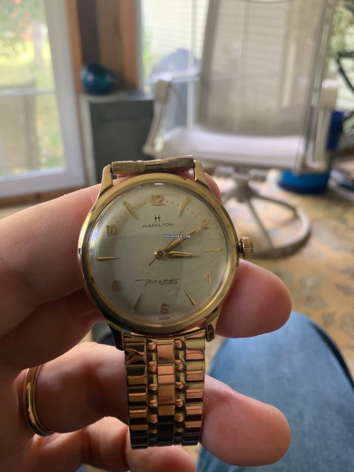 Hamilton Thin-O-Matic Mens watch Unisex Automatic Yellow gold H38435221 Replica 7